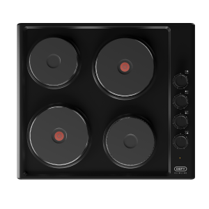 Defy 60cm Black 4 Plate Ceramic Hob Solid Slimline