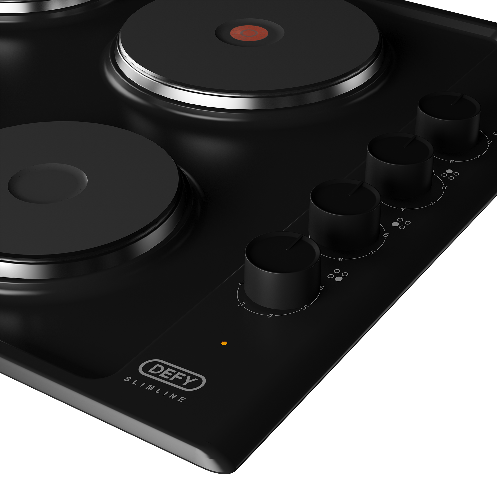DEFY 60CM BLACK 4 PLATE CERAMIC HOB SOLID SLIMLINE - Image 3